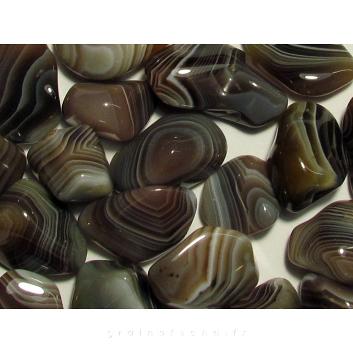 pierre roulée: agate a bandes