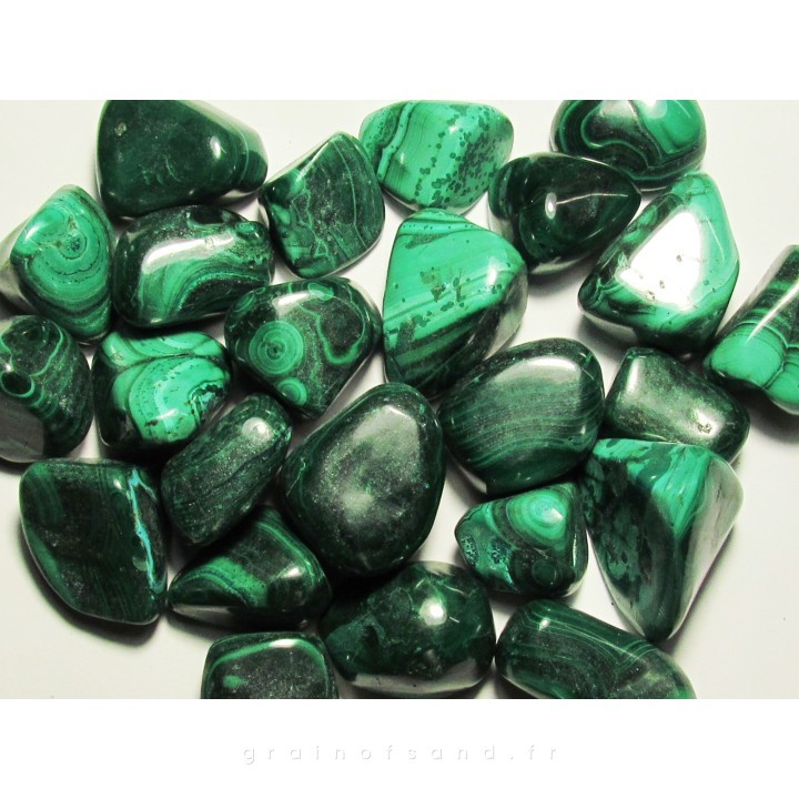 pierre roulée : malachite