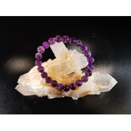 natural stone bracelet 8 mm: AMETHYSTE CHEVRON