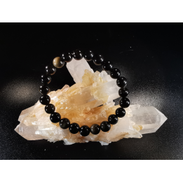natural stone bracelet 8 mm: OBSIDIENNE DOREE