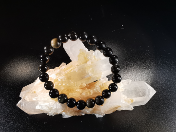 natural stone bracelet 8 mm: OBSIDIENNE DOREE