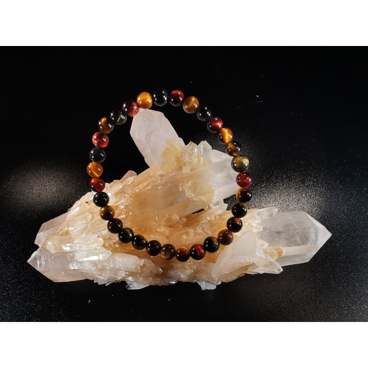 natural stone bracelet 6mm:  TROIS OEILS