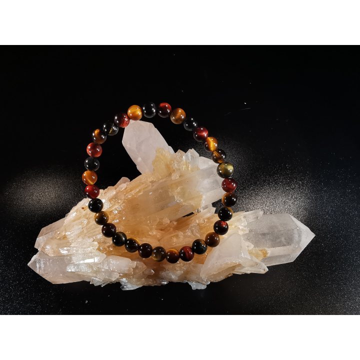 bracelet pierre naturelle 6 mm:  TROIS OEILS