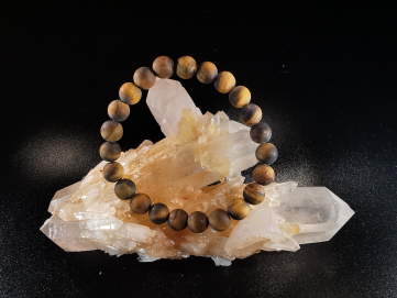 natural stone bracelet 8 mm: ŒIL DE TIGRE dépolie