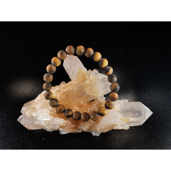 natural stone bracelet 8 mm: ŒIL DE TIGRE dépolie