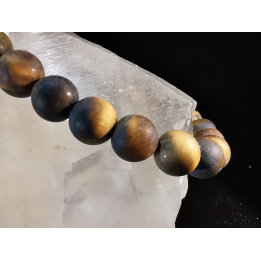 natural stone bracelet 8 mm: ŒIL DE TIGRE dépolie