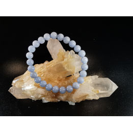 bracelet pierre naturelle 8 mm:  ANGELITE du PEROU