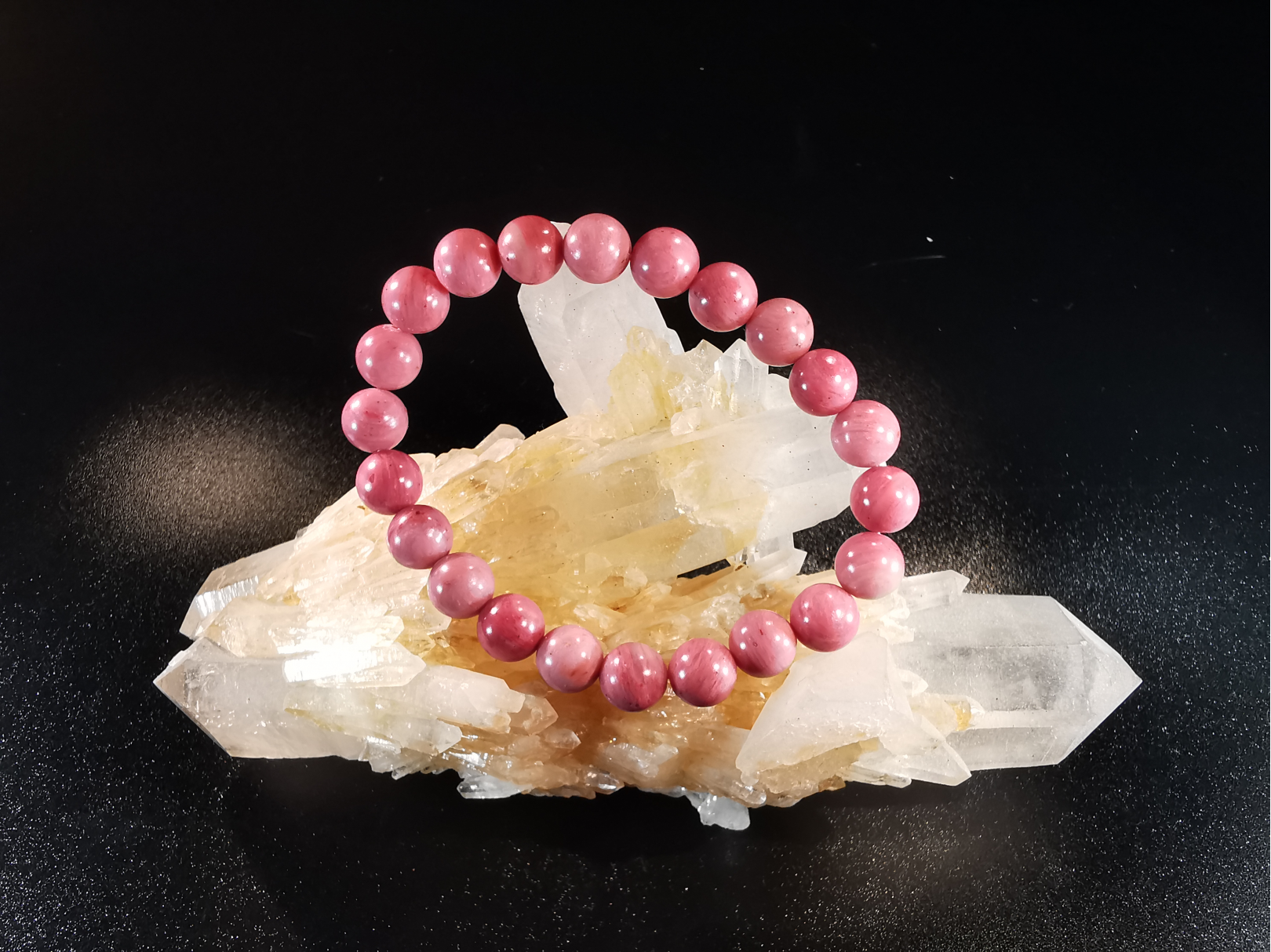 bracelet pierre naturelle 8 mm:  RHODONITE