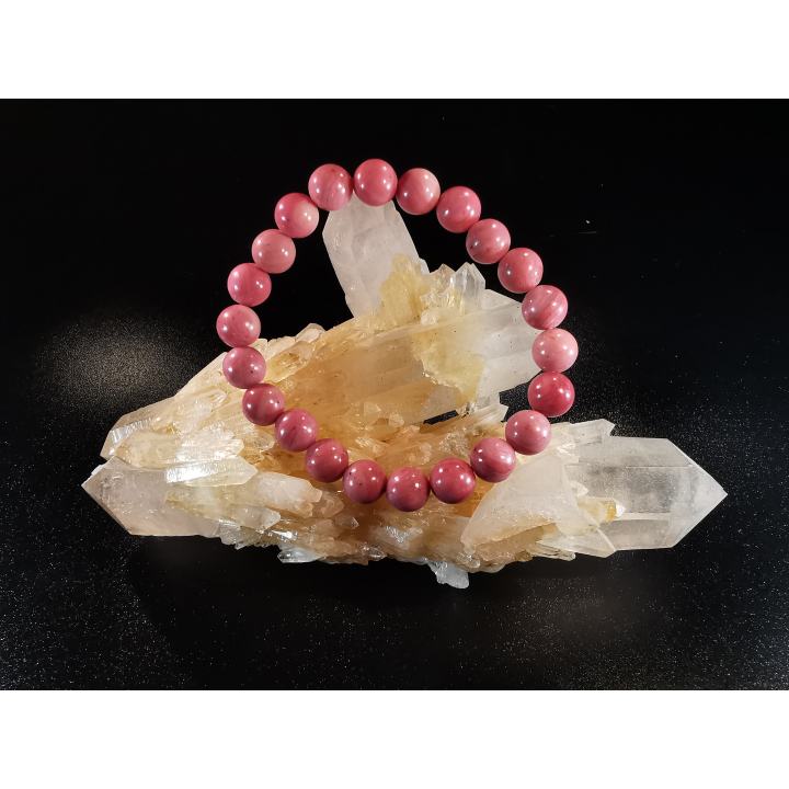bracelet pierre naturelle 8 mm:  RHODONITE