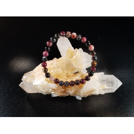 natural stone bracelet 6mm:  TOURMALINE MIXTE