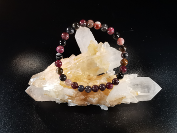 natural stone bracelet 6mm:  TOURMALINE MIXTE