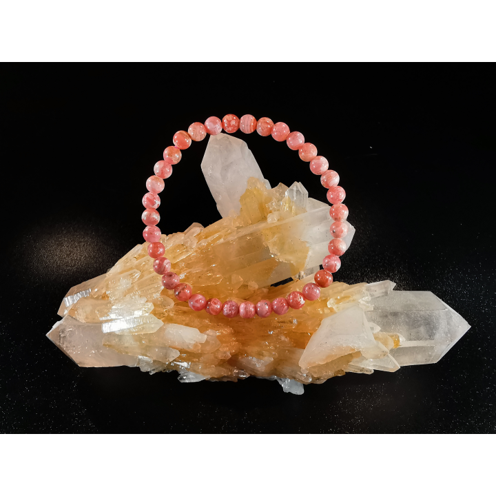 natural stone bracelet 6mm:  RHODOCHROSITE