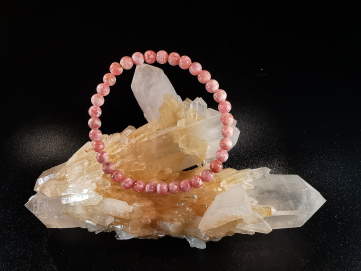 bracelet pierre naturelle 6 mm:  RHODOCHROSITE