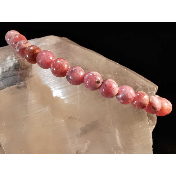 natural stone bracelet 6mm:  RHODOCHROSITE