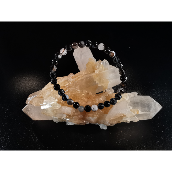 bracelet pierre naturelle 6 mm:  AGATE OEIL