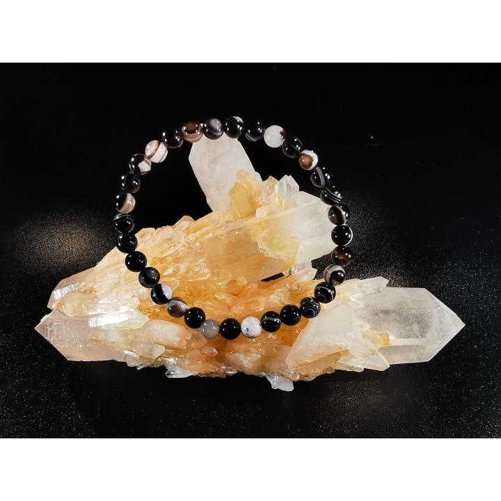 natural stone bracelet 6mm:  AGATE OEIL