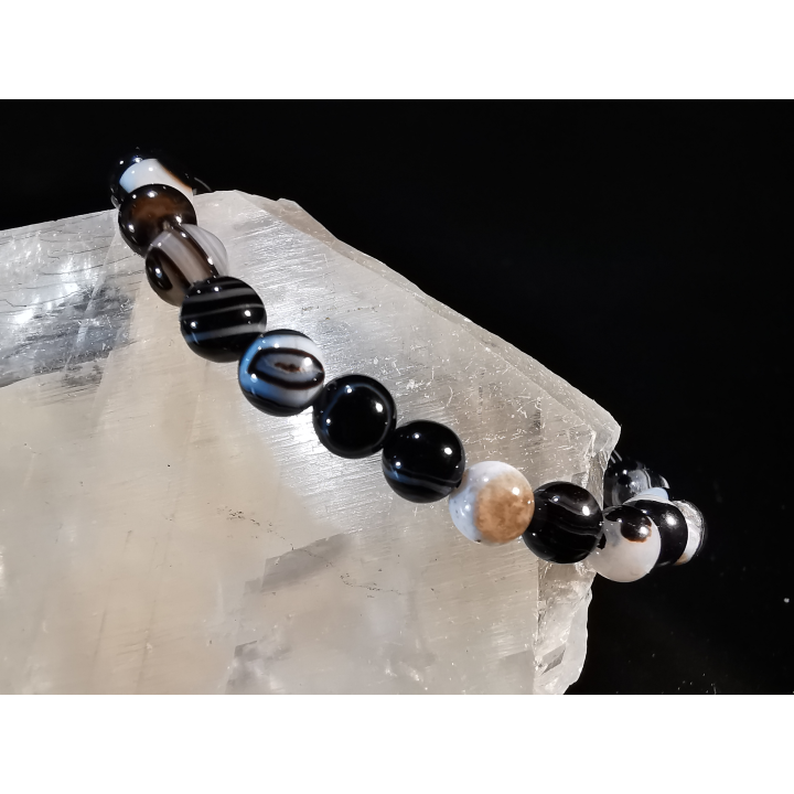 natural stone bracelet 6mm:  AGATE OEIL
