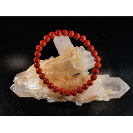 bracelet pierre naturelle 6 mm:  JASPE ROUGE
