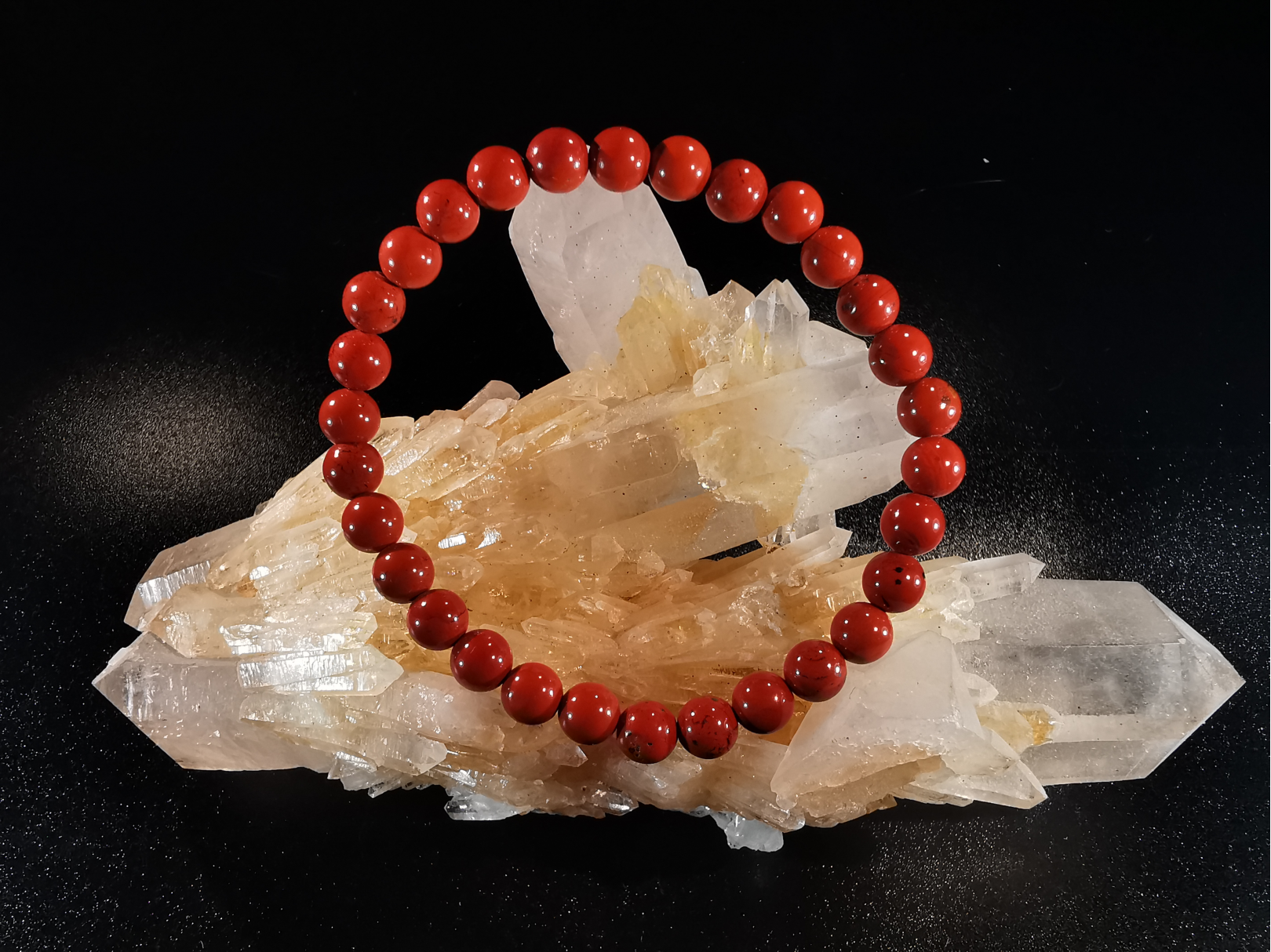 bracelet pierre naturelle 6 mm:  JASPE ROUGE