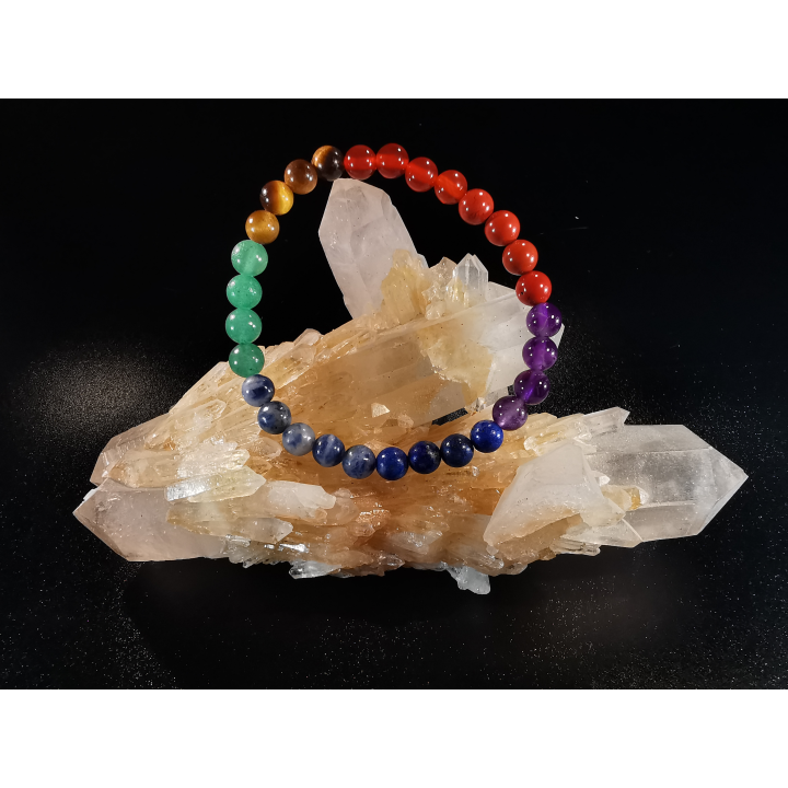 natural stone bracelet 6mm:  7 CHAKRAS