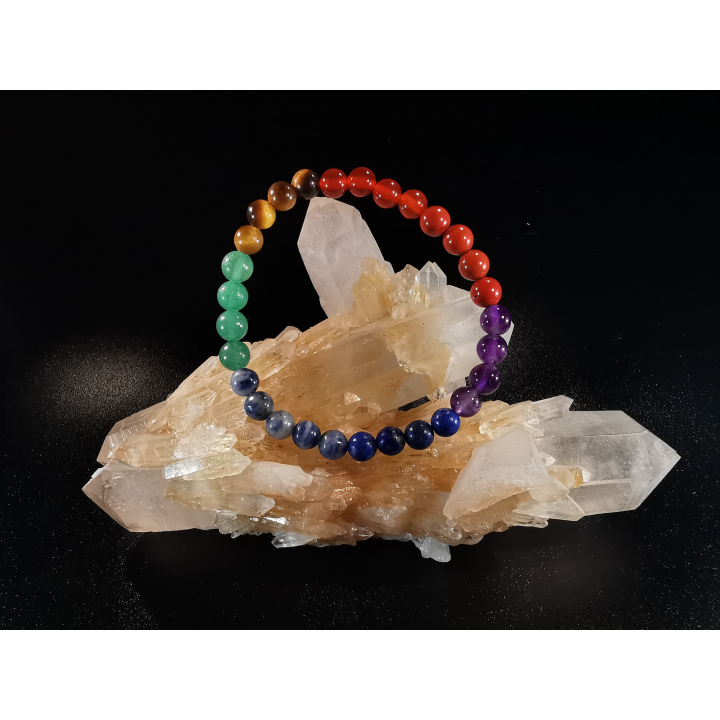 natural stone bracelet 6mm:  7 CHAKRAS