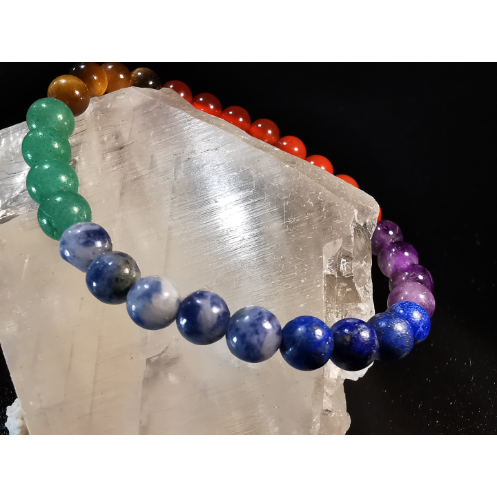 natural stone bracelet 6mm:  7 CHAKRAS