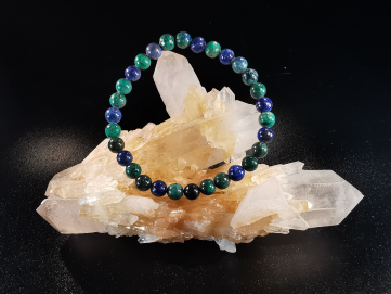 natural stone bracelet 6mm:  AZURITE MALACHITE