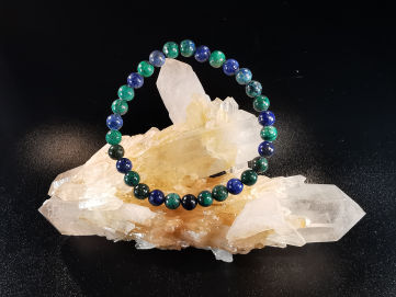 natural stone bracelet 6mm:  AZURITE MALACHITE