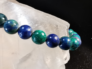 bracelet pierre naturelle 6 mm:  AZURITE MALACHITE