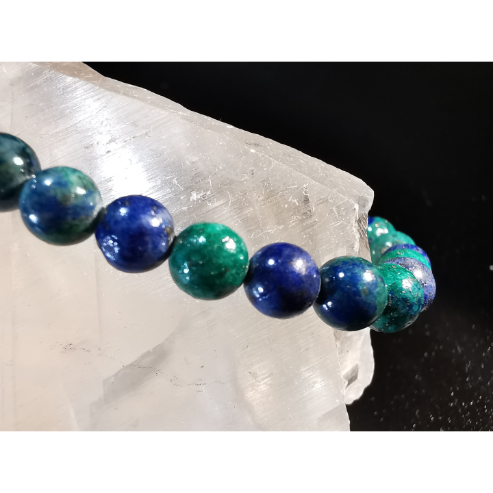 natural stone bracelet 6mm:  AZURITE MALACHITE