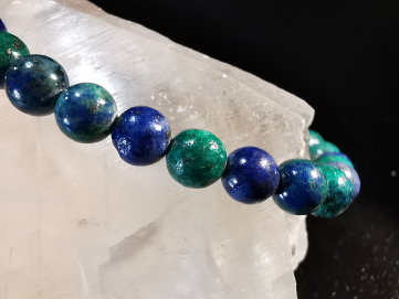 bracelet pierre naturelle 6 mm:  AZURITE MALACHITE