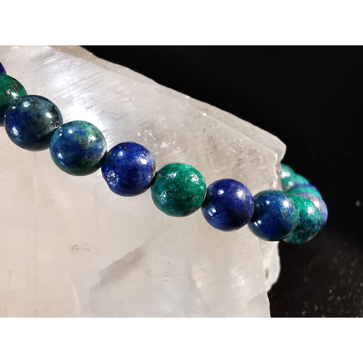 natural stone bracelet 6mm:  AZURITE MALACHITE