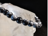 bracelet pierre naturelle 6 mm:  OBSIDIENNE FLOCON DE NEIGE