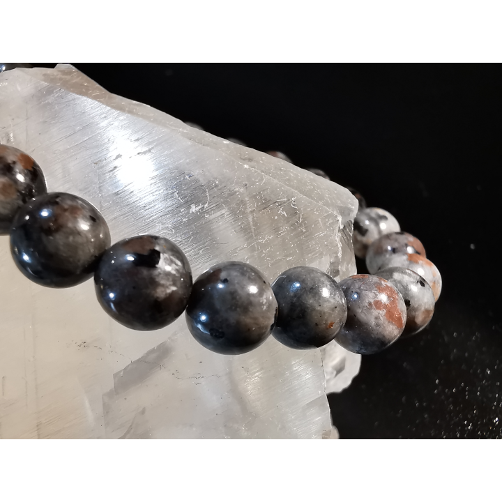 bracelet pierre naturelle 8 mm:  LARVIKITE de NORVEGE