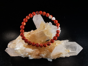 bracelet pierre naturelle 6 mm:  JASPE BRECHITE