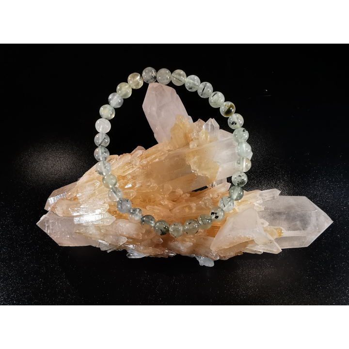bracelet pierre naturelle 6 mm:  PREHNITE