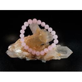 bracelet pierre naturelle 8 mm:  QUARTZ ROSE