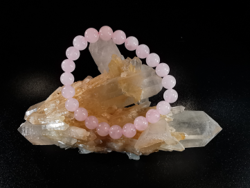 bracelet pierre naturelle 8 mm:  QUARTZ ROSE