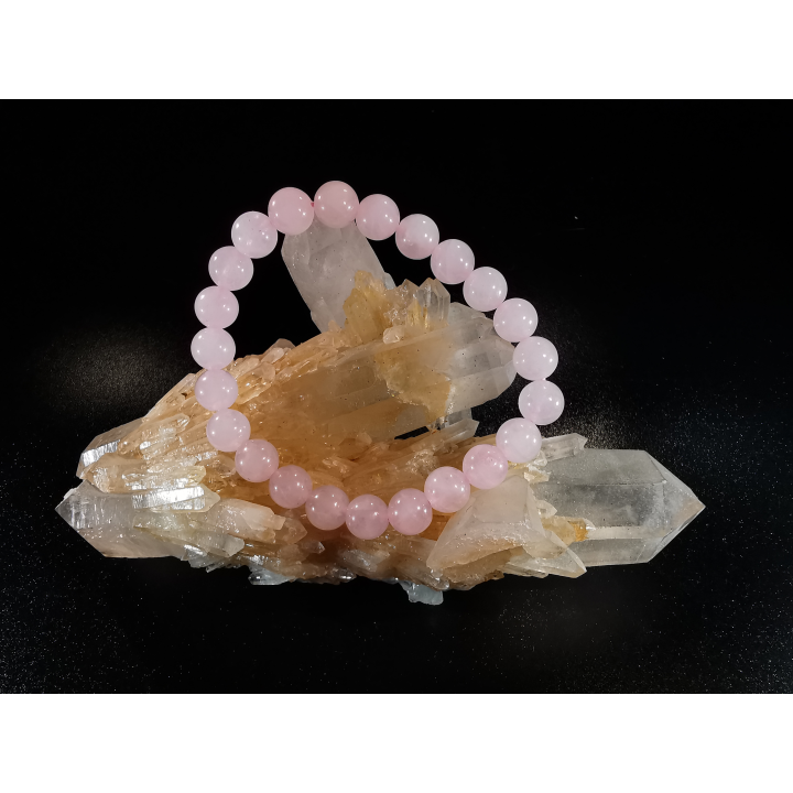 natural stone bracelet 8 mm: QUARTZ ROSE