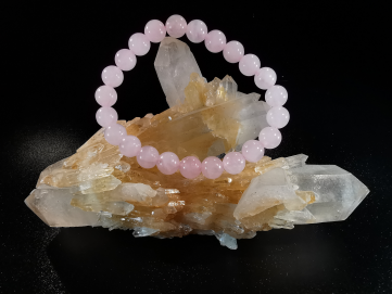 bracelet pierre naturelle 8 mm:  QUARTZ ROSE