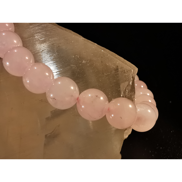 bracelet pierre naturelle 8 mm:  QUARTZ ROSE