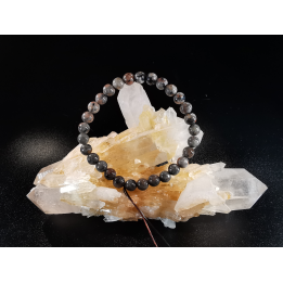 bracelet pierre naturelle 6 mm:  LARVIKITE de NORVEGE