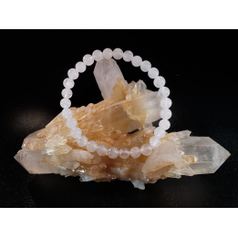 bracelet pierre naturelle 6 mm:  JADE BLANC