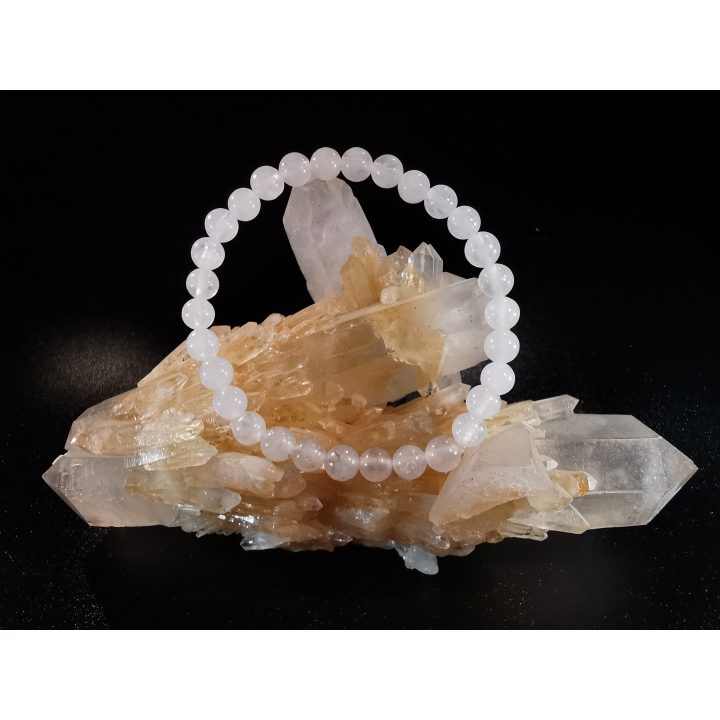 natural stone bracelet 6 mm: JADE BLANC
