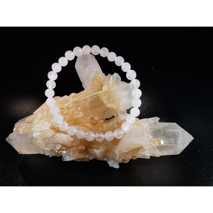 natural stone bracelet 6 mm: JADE BLANC