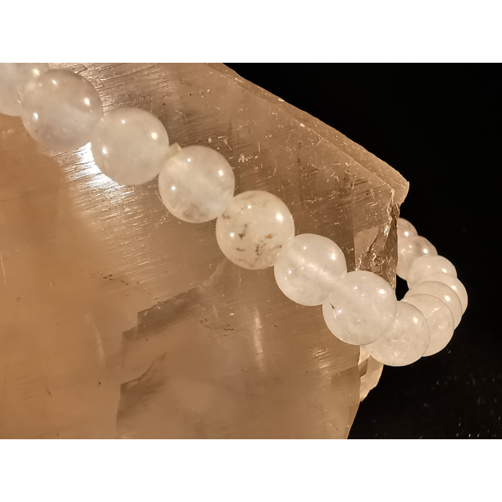natural stone bracelet 6 mm: JADE BLANC