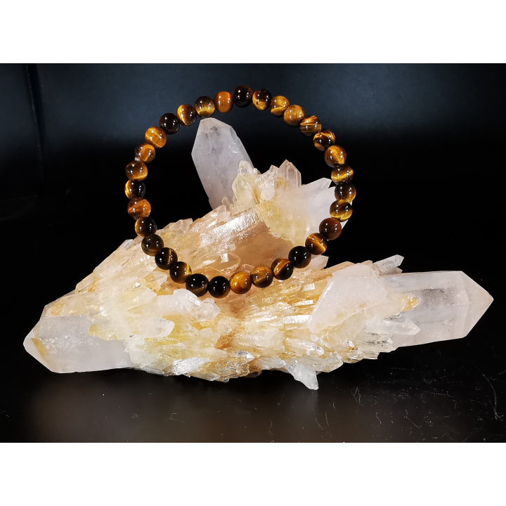 bracelet pierre naturelle 6 mm:  OEIL DE TIGRE