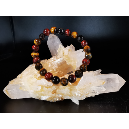 natural stone bracelet 8mm:  TROIS OEILS