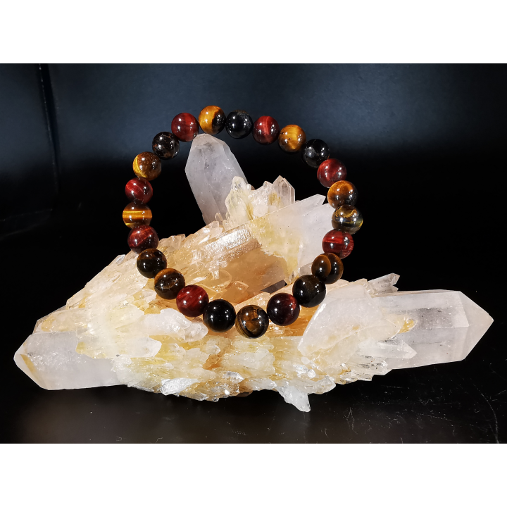 natural stone bracelet 8mm:  TROIS OEILS