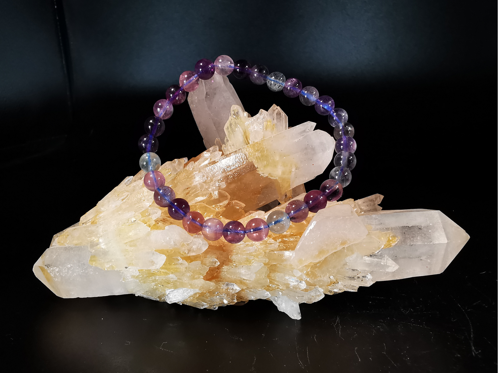 bracelet pierre naturelle 6 mm:  FLUORITE